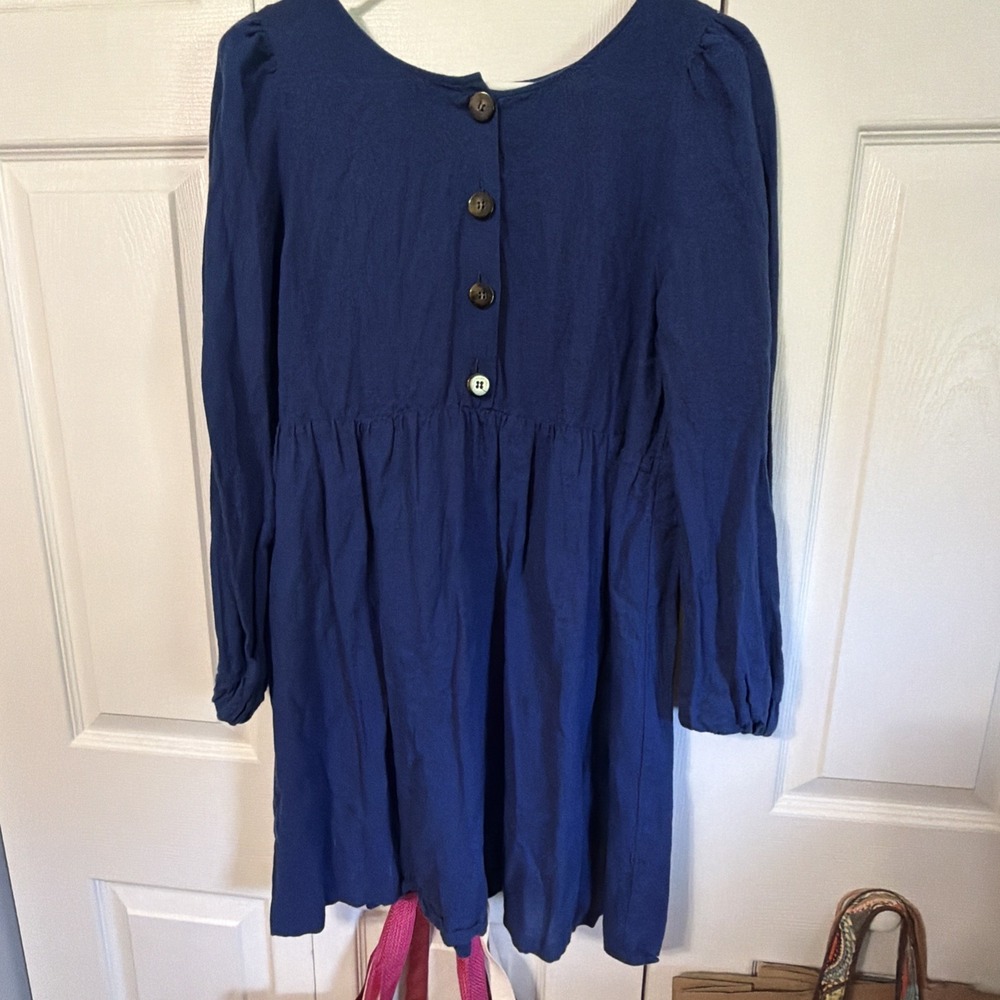 Sezane Candice Two Way Babydoll Dress Linen Blend Size 38/6 Button Back - Picture 3 of 6